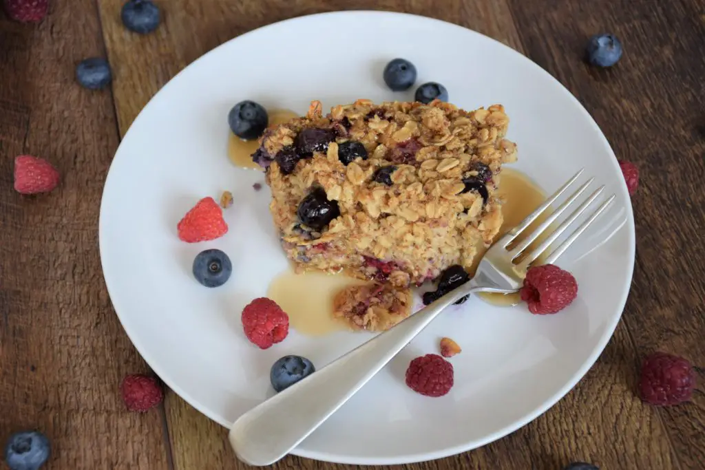 Berry Oatmeal served with syrup