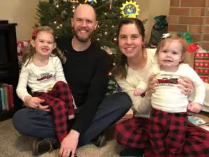 Family pic in Christmas jammies