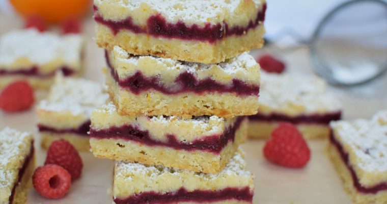 Raspberry Orange Shortbread Bars