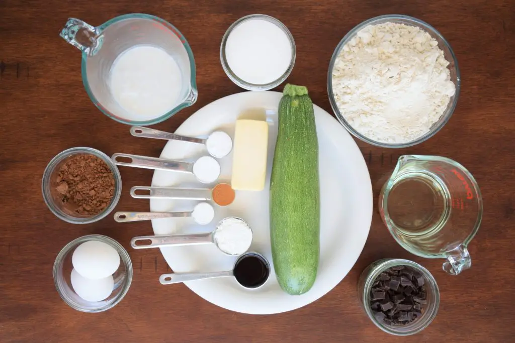 GF Chocolate Zucchini Cake Ingredients