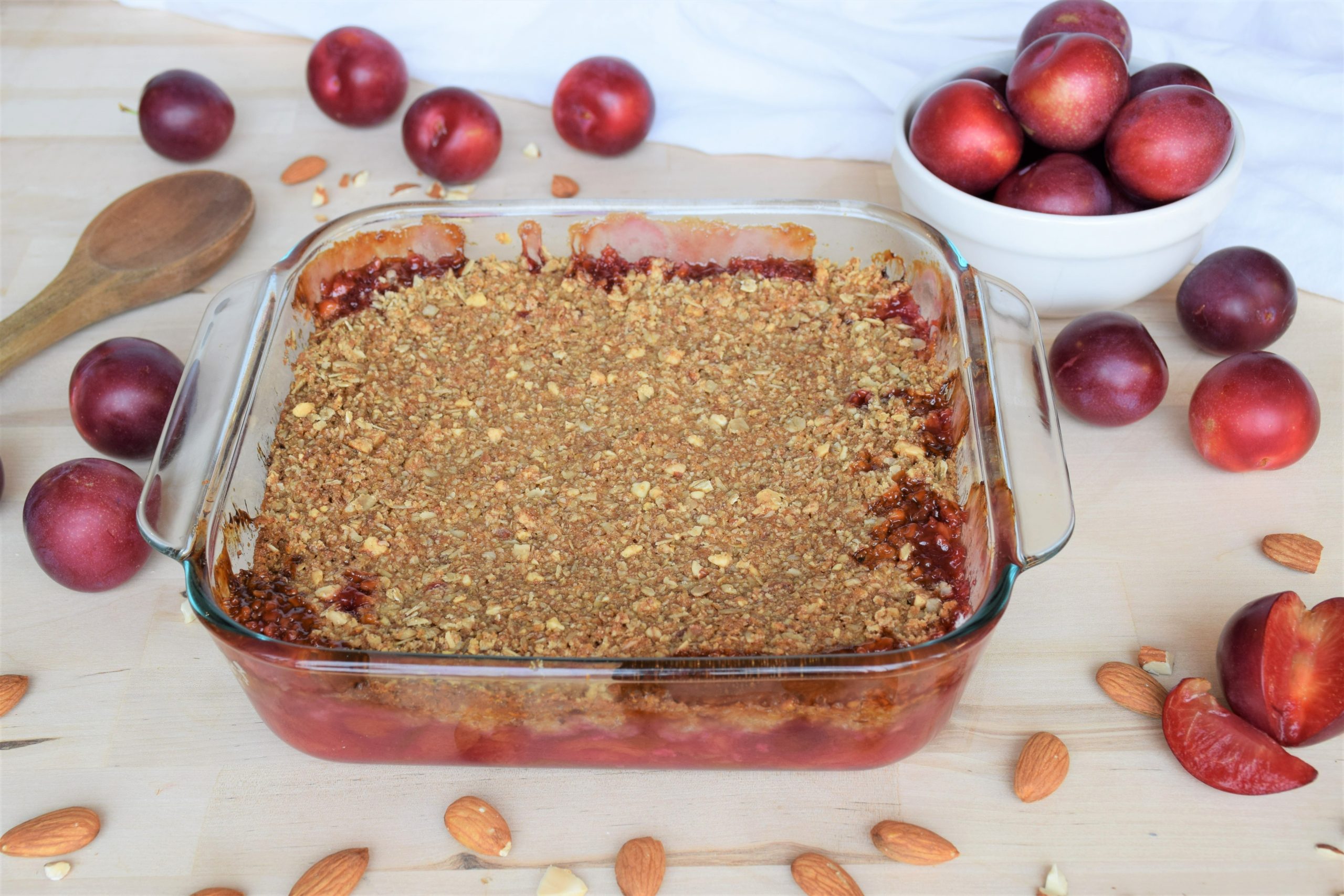 Plum Honey Almond Crisp Recipe