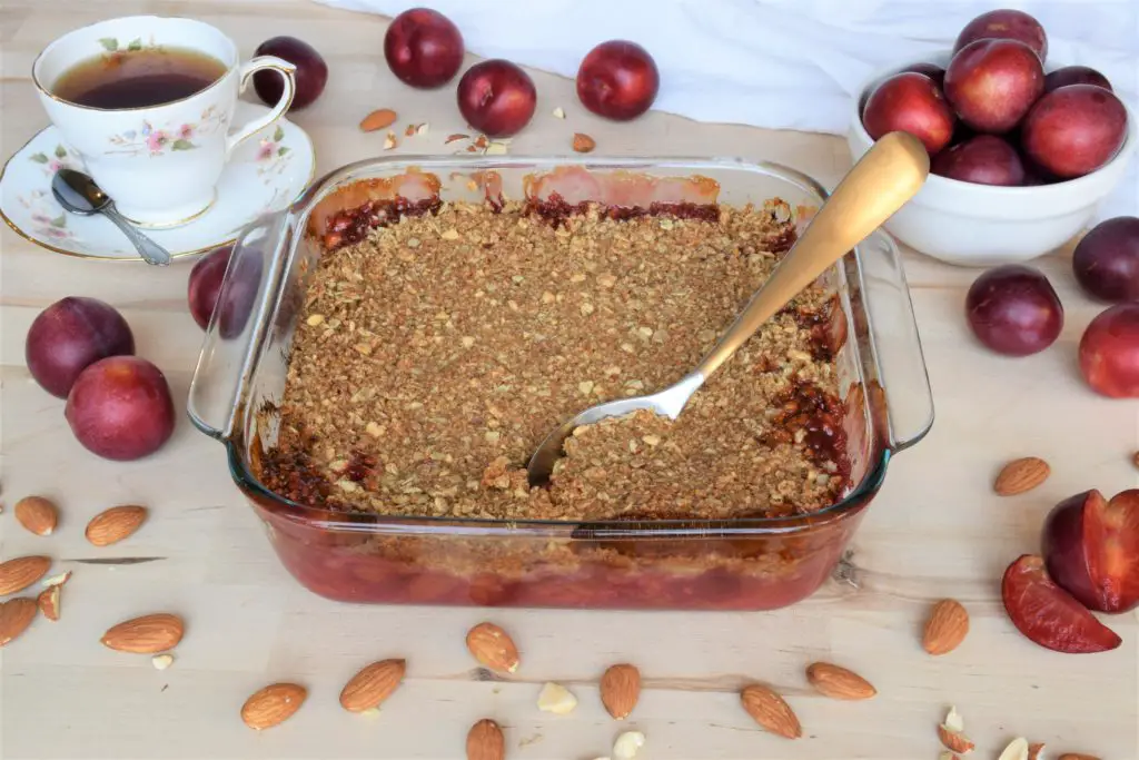 Plum Honey Almond Crisp Recipe DF GF