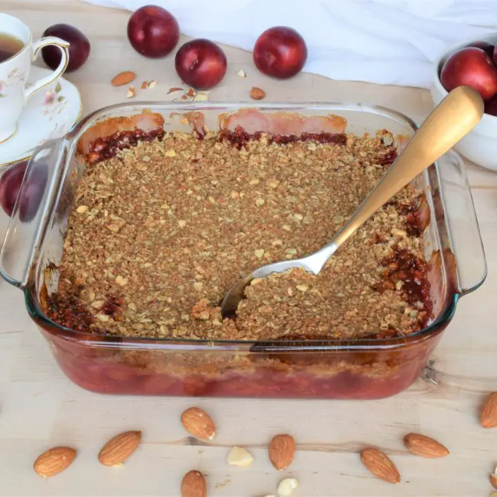 Plum Honey Almond Crisp Recipe DF GF