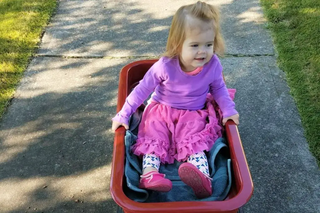 Ellie on a wagon ride 