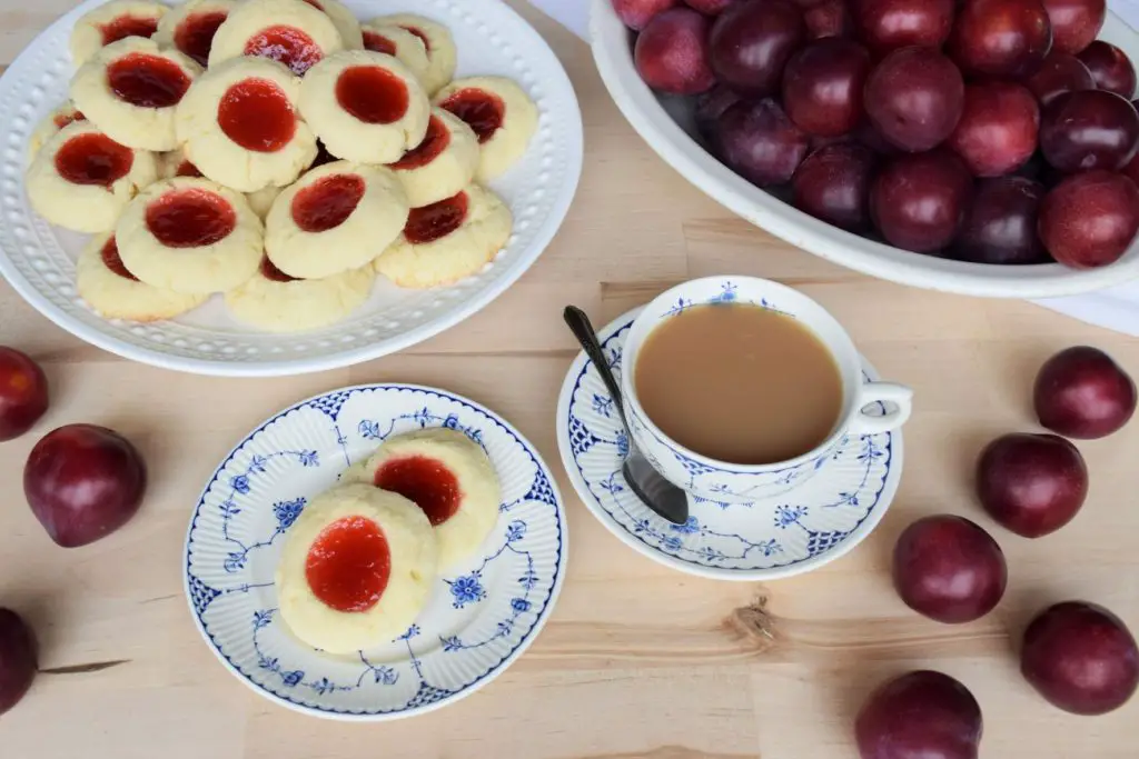 Plum Jam Thumbprint cookies