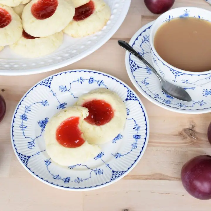 Plum Jam Thumbprint Cookies