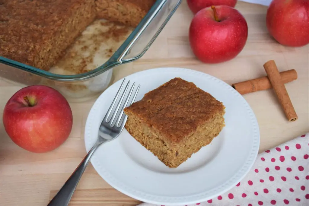 served cinnamon applesauce snack cake