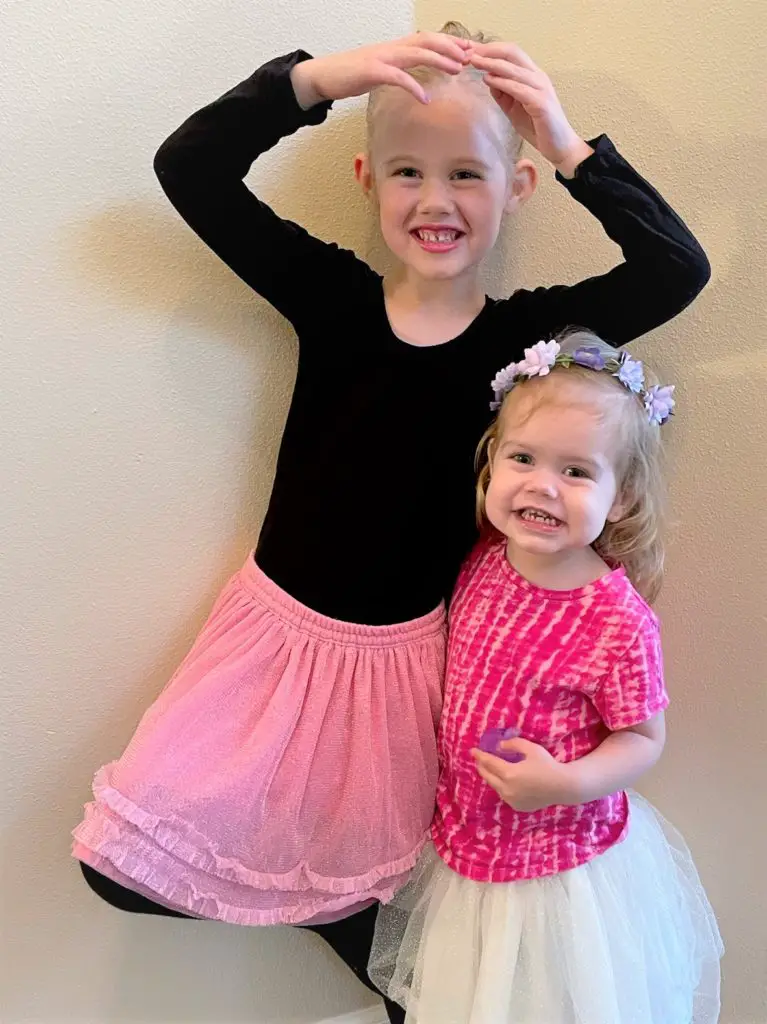 Ellie and Rosie as ballerinas - this bread will rise