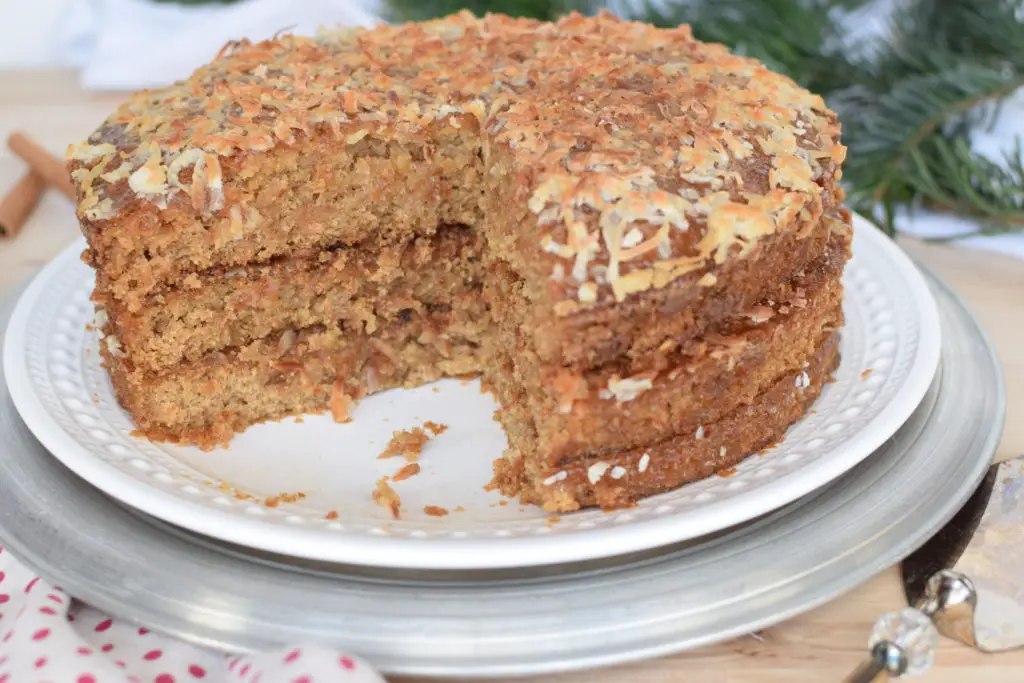 Three layered cute oatmeal cake