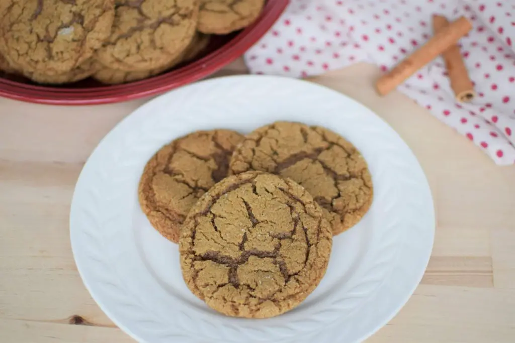 GF ginger molasses cookies on a plate - this bread will rise