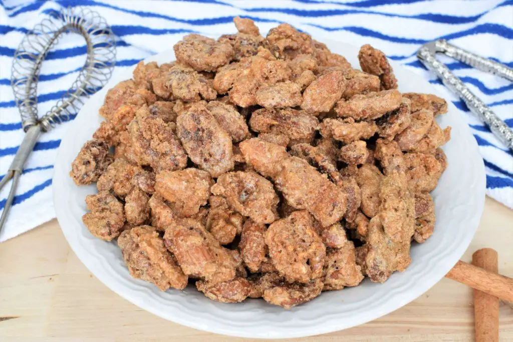 large bowl of candied nuts