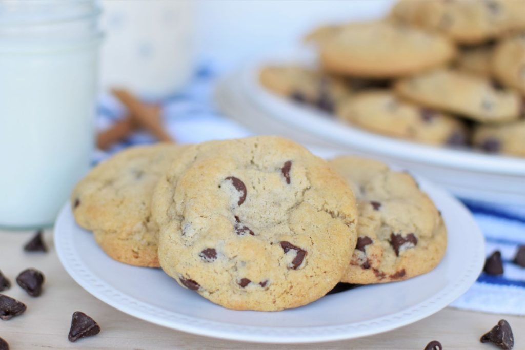 Plate of cinnamon chocolate chip cookies - this bread will rise