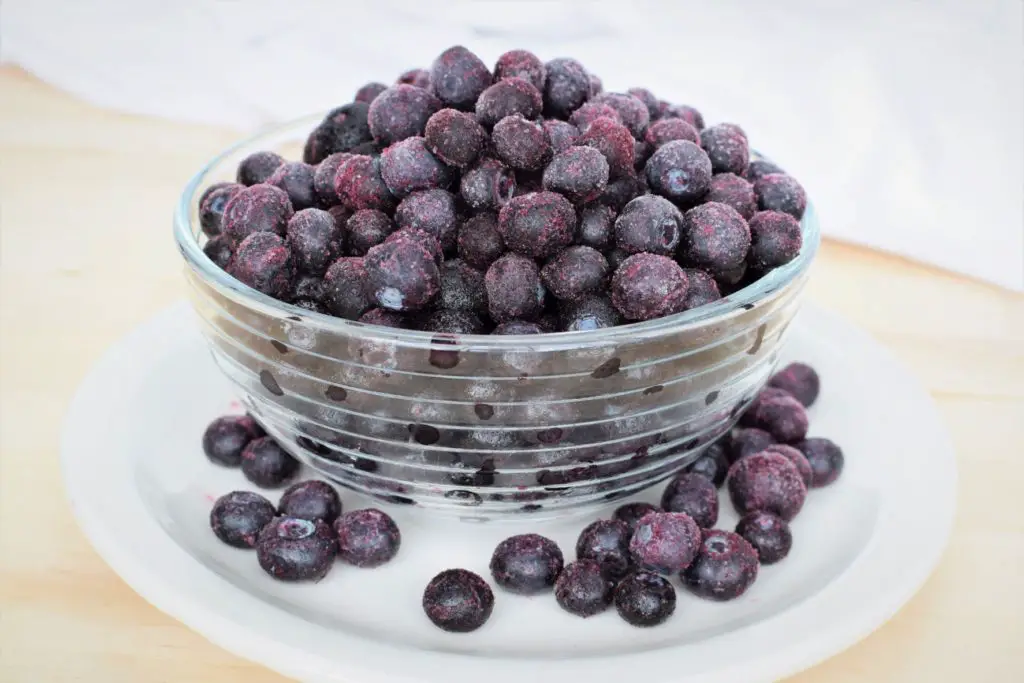 Bowl of frozen blueberries - this bread will rise