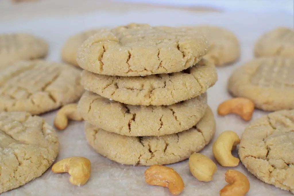 Stack of cashew butter cookies