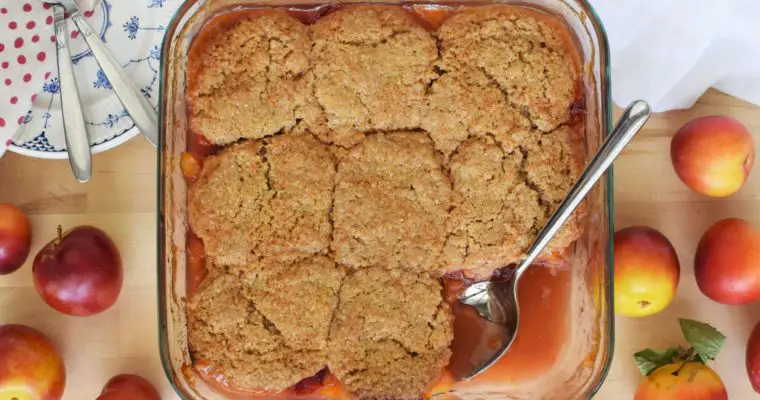 Honeyed Plum Cobbler with Spiced Biscuits